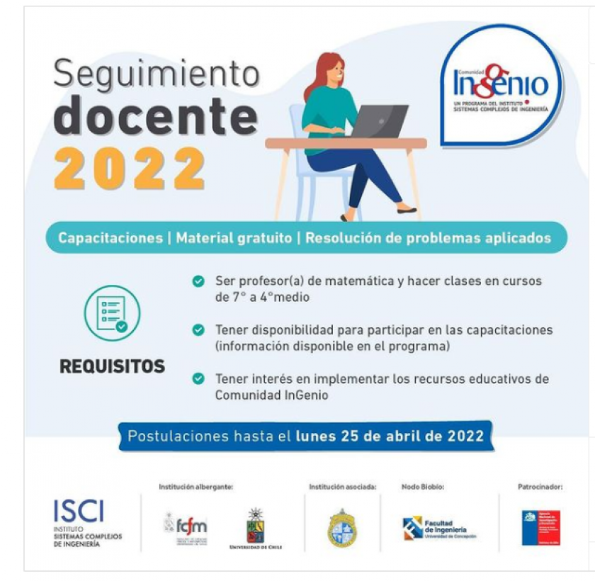 Se abre convocatoria para participar del programa de Seguimiento Docente Nodo Santiago