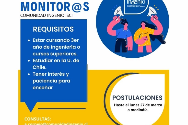 Comunidad InGenio busca nuev@s monitor@s para este 2023