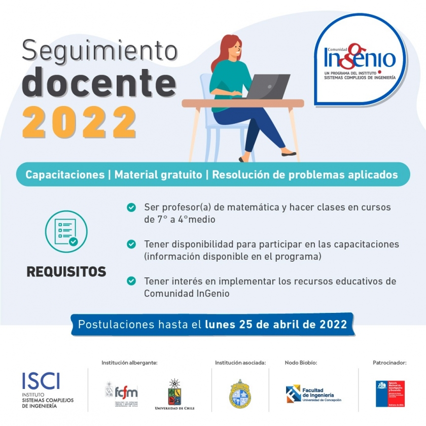 Comunidad InGenio abre cupos para participar en el Programa de Seguimiento Docente 2022